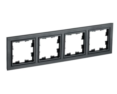Рамка 4-местная РУ-4-БрЧ IP20 черная BRITE (BR-M42-K02)