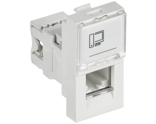 Розетка компьютерная RJ45 PRIMER РКИ-10-00-П-6 UTP кат.6 1 модуль белая (PR-KK40D-RI-0-1-C06U-K01)