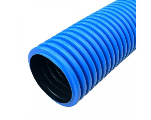 Труба ПНД двустенная жесткая d125 тип 1250 (SN23) синяя (6м) (PR15.01053)