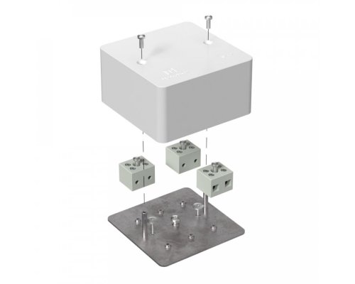 Коробка огнестойкая для кабель-канала Е15-Е60 (латунь) RAL9003 85х85х45 (40-0460-FR6.0-6-Е60) (Промрукав)