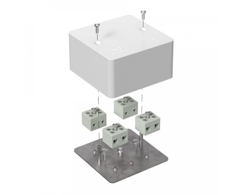 Коробка огнестойкая для кабель-канала Е15-Е60 (латунь) RAL9003 85х85х45 (40-0460-FR6.0-8-Е60) (Промрукав)