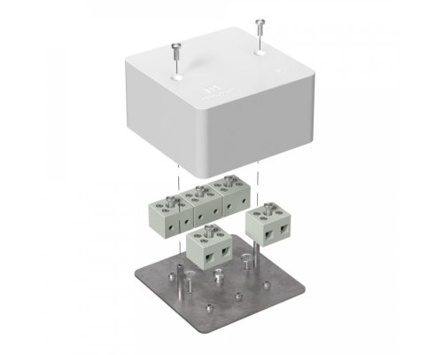 Коробка огнестойкая для кабель-канала Е15-Е60 (латунь) RAL9003 85х85х45 (40-0460-FR6.0-10-Е60) (Промрукав)