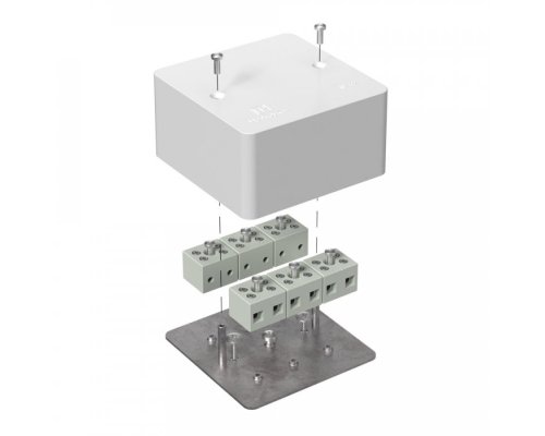 Коробка огнестойкая для кабель-канала Е15-Е60 (латунь) RAL9003 85х85х45 (40-0460-FR6.0-12-Е60) (Промрукав)