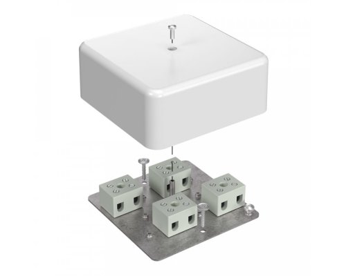 Коробка огнестойкая для кабель-канала Е15-Е60 (латунь) RAL9003 103х103х45 (40-0470-FR6.0-8-Е60) (Промрукав)