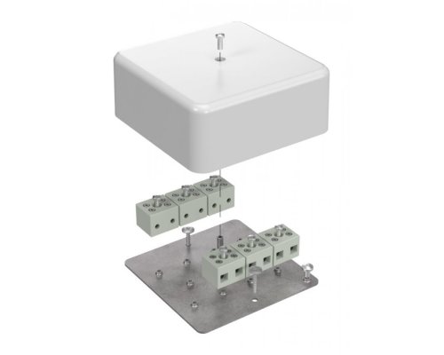 Коробка огнестойкая для кабель-канала Е15-Е60 (латунь) RAL9003 103х103х45 (40-0470-FR6.0-12-Е60) (Промрукав)