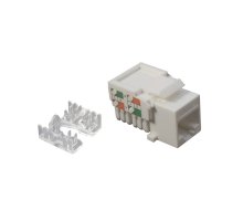 Модуль Keystone розеточный кат. 6, UTP, 1xRJ45, T568A/B, белый (DR-5103)
