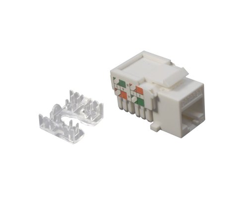 Модуль Keystone розеточный кат. 6, UTP, 1xRJ45, T568A/B, белый (DR-5103)