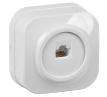 Розетка компьютерная 1-местная RJ45 кат.5E GLORY РК10-ХБ открытой установки белый (EKH10-K01)