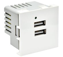 Розетка USB PRIMER A+A 5В 4,2А РКЮ-23-40-П 2 модуля белая (PR-KK40D-RU-0-2-AA-K01)