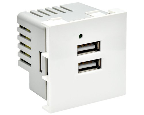 Розетка USB PRIMER A+A 5В 4,2А РКЮ-23-40-П 2 модуля белая (PR-KK40D-RU-0-2-AA-K01)