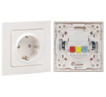 Стокгольм Розетка 1-местная с/з 16А (EXR16-028-10)