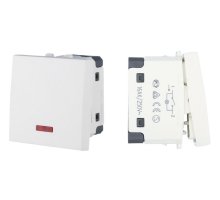 Выключатель с индикатором 45х45мм 16 A, 250 B, белый LK45 (850904)