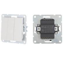 Выключатель 3-клавиши с индикаторами 16 A, 250 B, белый LK60 (862104-1)