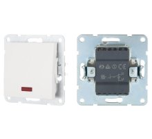 Переключатель 1-клавиша на 2 направления, c индикатором, белый LK60 (860404-1)