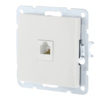 Розетка телефонная RJ-12 с накладкой, белый LK60 (865504-1)