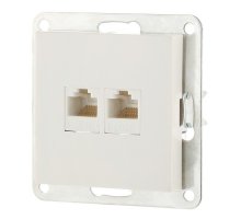 Розетка 2xRJ-45 кат.5е с накладкой, белый LK80 (846204-1)