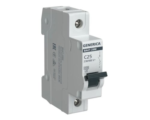 GENERICA ВА47-29М 1P C 25А 4,5кА (MVA21-1-025-C-G)