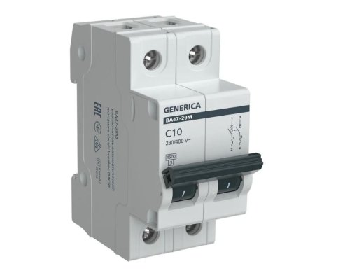 GENERICA ВА47-29М 2P C 10А 4,5кА (MVA21-2-010-C-G)