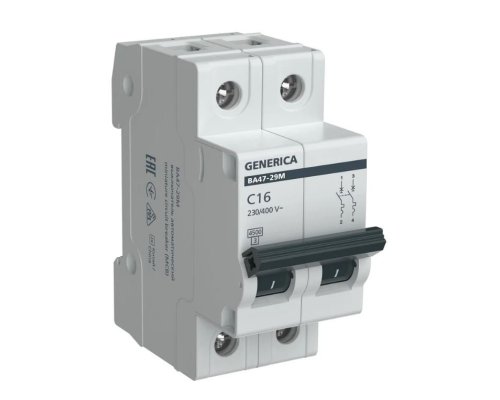 GENERICA ВА47-29М 2P C 16А 4,5кА (MVA21-2-016-C-G)