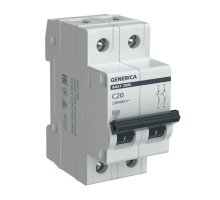 GENERICA ВА47-29М 2P C 20А 4,5кА (MVA21-2-020-C-G)