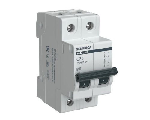 GENERICA ВА47-29М 2P C 25А 4,5кА (MVA21-2-025-C-G)
