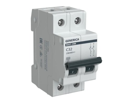 GENERICA ВА47-29М 2P C 32А 4,5кА (MVA21-2-032-C-G)