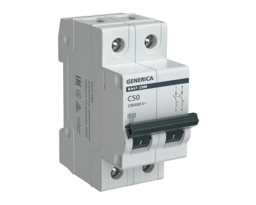 GENERICA ВА47-29М 2P C 50А 4,5кА (MVA21-2-050-C-G)