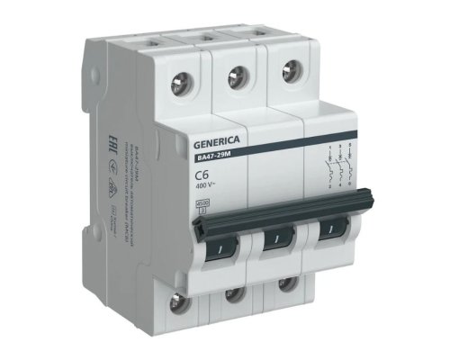 GENERICA ВА47-29М 3P C 6А 4,5кА (MVA21-3-006-C-G)