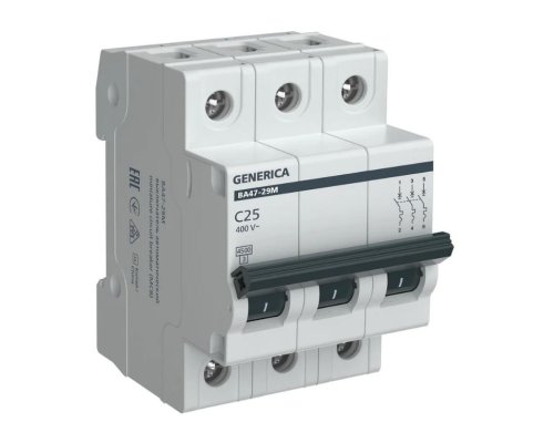 GENERICA ВА47-29М 3P C 25А 4,5кА (MVA21-3-025-C-G)