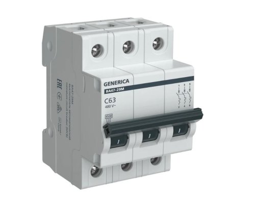 GENERICA ВА47-29М 3P C 63А 4,5кА (MVA21-3-063-C-G)
