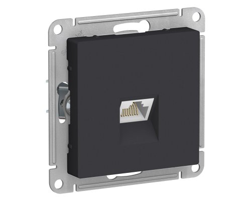 AtlasDesign розетка RJ45, кат.5Е, 1-местная, скрытой установки, механизм, карбон (ATN001083)