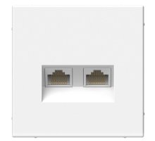 ArtGallery розетка двойная RJ45, кат. 6A, скрытой установки, механизм, белый (GAL000188)