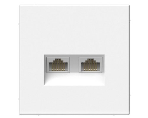 ArtGallery розетка двойная RJ45, кат. 6A, скрытой установки, механизм, белый (GAL000188)