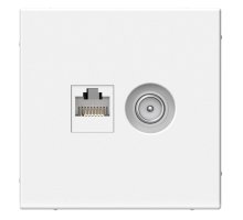 ArtGallery розетка двойная RJ45+TV, кат. 5Е, скрытой установки, механизм, белый (GAL000189)