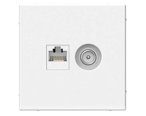 ArtGallery розетка двойная RJ45+TV, кат. 5Е, скрытой установки, механизм, белый (GAL000189)