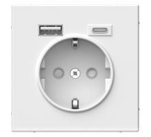 ArtGallery розетка 1-местная с USB тип-A+C, скрытой установки, механизм, белый (GAL000132)
