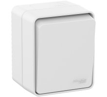 AtlasDesign PROFI54 выключатель 1-клавишный, открытой установки, белый (ATN540111)