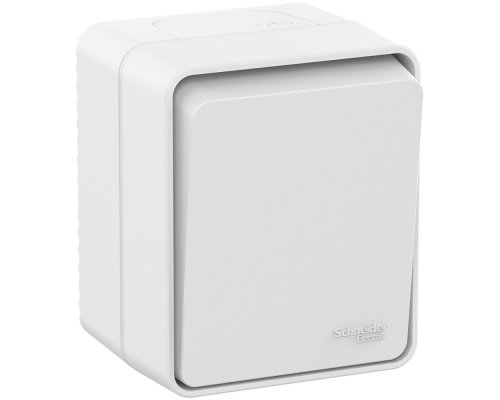 AtlasDesign PROFI54 выключатель 1-клавишный, открытой установки, белый (ATN540111)