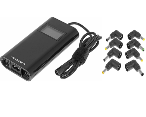 Блок питания Ippon D90U автоматический 90W 15V-19.5V 8-connectors 4.5A 1xUSB 2.1A, LCD индикатор (654527)