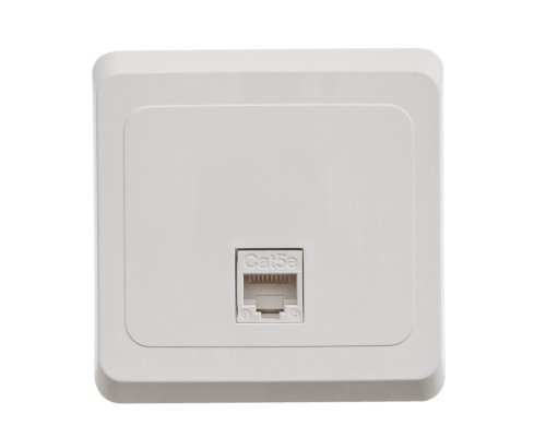 Этюд розетка RJ45, кат. 5Е, 1-местная, в сборе, скрытой установки, белый (KOMC-001B)