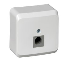 Этюд розетка RJ11 1-местная, о/у, белый (TELA-001B)