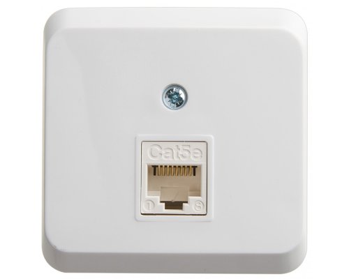 Этюд розетка RJ45 1-местная, кат. 5Е, открытой установки, белый (KOMA-001B)