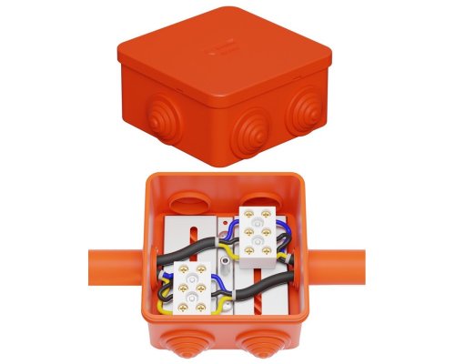 Коробка JBS080 85х85х50, 6 вых., 6P (0,15-6,0 мм²) (43231HF)