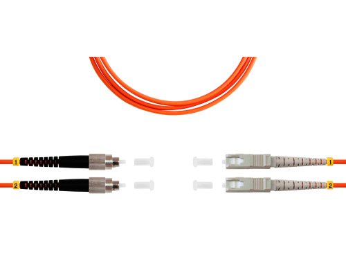 Патч-корд ВО MM(OM2), FC/UPC-SC/UPC, 3.0мм, duplex, LSZH, 1м (09-12011)