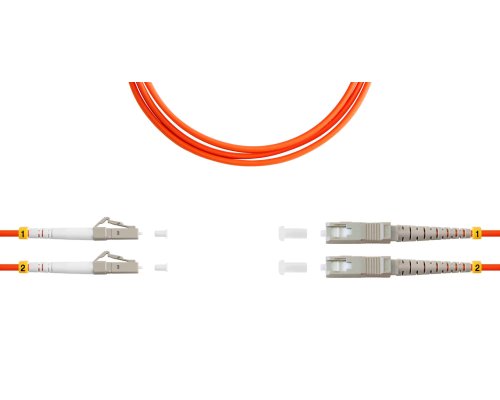 Патч-корд ВО MM(OM2), LC/UPC-SC/UPC, 3.0мм, duplex, LSZH, 10м (09-12020)