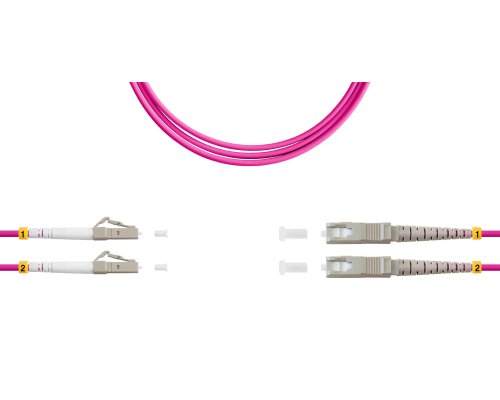 Патч-корд ВО MM(OM4), LC/UPC-SC/UPC, 3.0мм, duplex, LSZH, 5м (09-12084)
