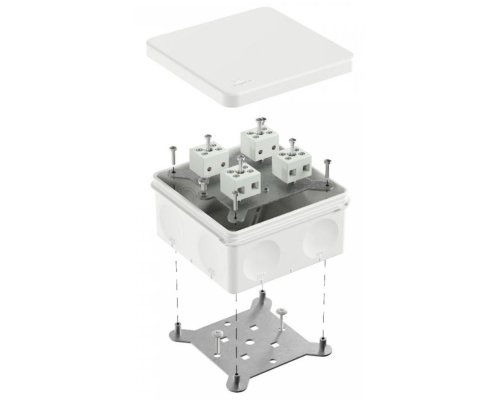 Коробка огнестойкая для о/п двухкомпонентная Е15-Е120 RAL9003 100х100х50 (60-0300-9003-FR6.0-8) (Промрукав)