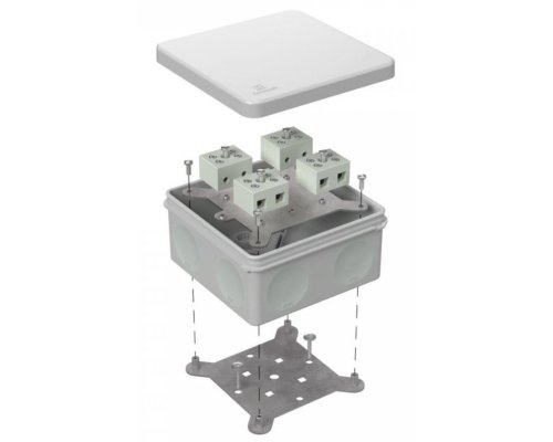 Коробка огнестойкая для о/п двухкомпонентная Е15-Е120 RAL7035 100х100х50 (60-0300-7035-FR10.0-8) (Промрукав)