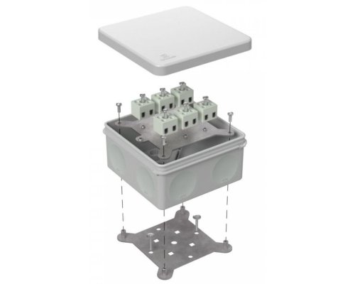 Коробка огнестойкая для о/п двухкомпонентная Е15-Е120 RAL7035 100х100х50 (60-0300-7035-FR2.5-12) (Промрукав)