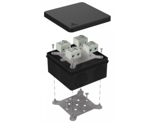 Коробка огнестойкая для о/п двухкомпонентная Е15-Е120 RAL9005 100х100х50 (60-0300-9005-FR10.0-8) (Промрукав)